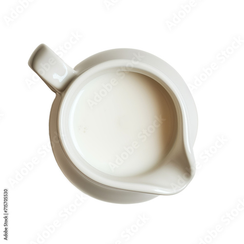 A milk jug top view isolated on a transparent background 