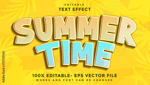 Summer Time 3d Editable Text Effect Design, Effect Saved In Graphic Style