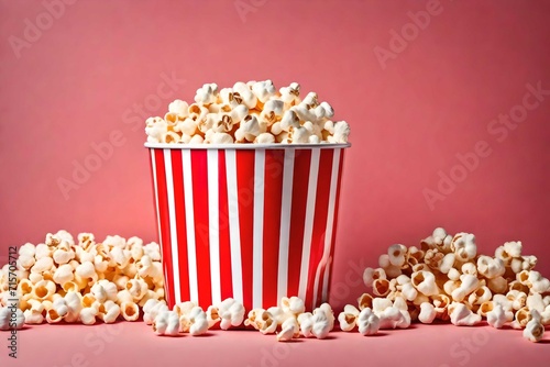popcorn in a box with solid background