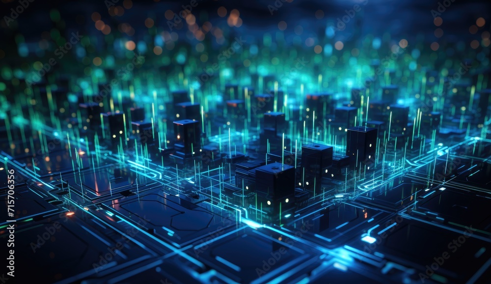 A vibrant metropolis glows in the darkness as towering buildings illuminate the night sky with a dazzling display of light A vibrant metropolis glows in the darkness as towering buildings illuminate the night sky with a dazzling display of light