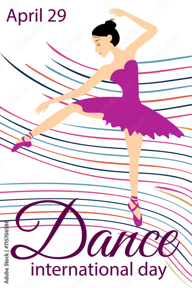 Dance Day. Ballerina dances on a transparent background. Dance Day. Ballerina dances on a transparent background.