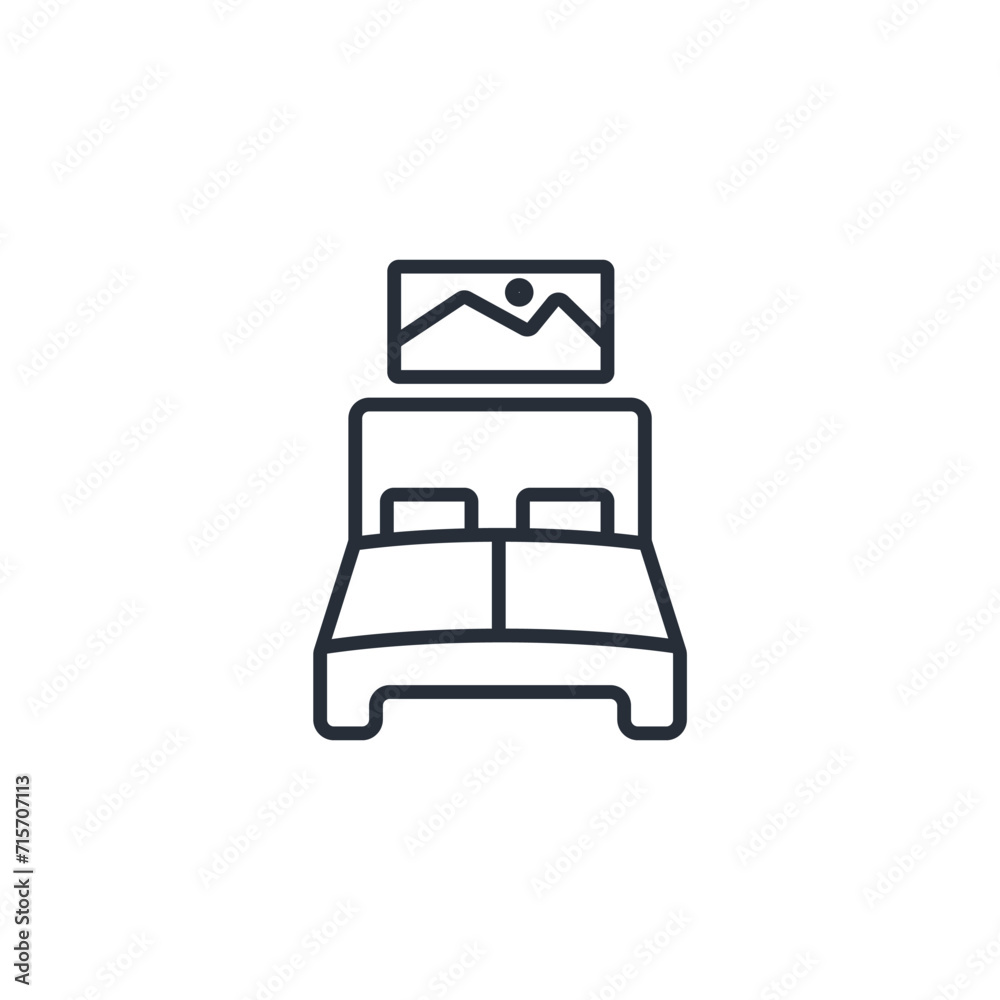 room icon. vector.Editable stroke.linear style sign for use web design,logo.Symbol illustration.