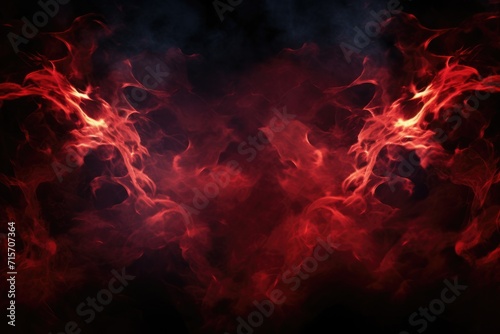 Dark Red Flames Fractal Smoke Texture with Mysterious Aura and Magically Fiery Atmosphere photo