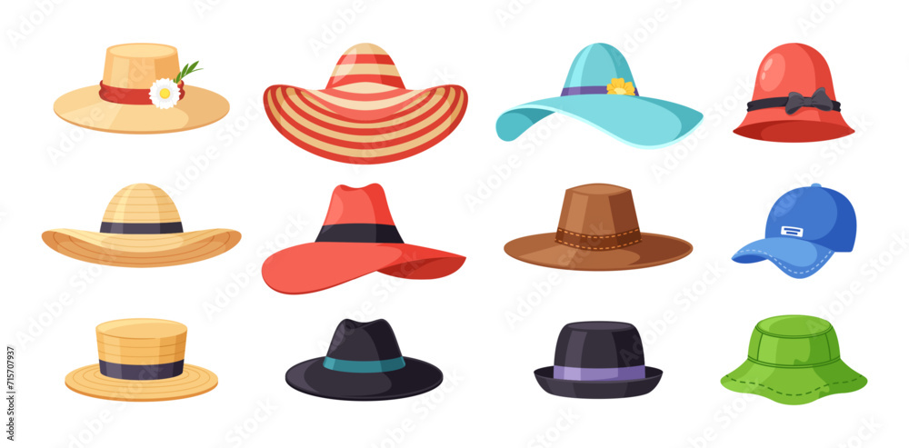 Summer Spring Hats Collection. Light And Breathable Accessories, Shielding From Rays. Male and Female Classic, Baseball