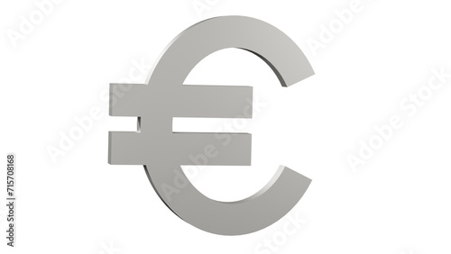 Photography Isolated silver euro sign