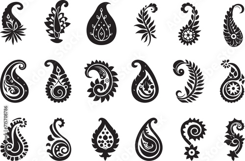 Paisley Shape Silhouette Vector
