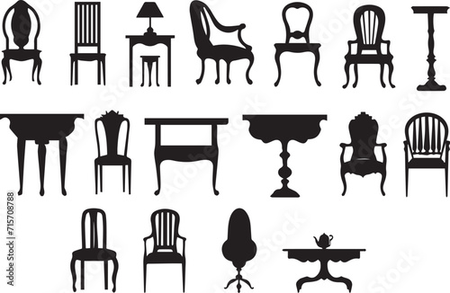 Furniture Shape Silhouette Vector