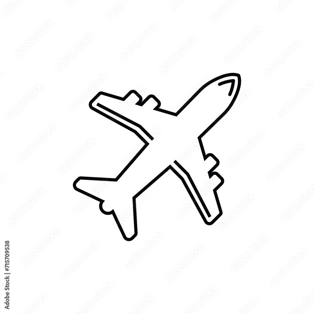 Obraz premium minimal editable stroke air plane icon. concept of airline badge for travel service. simple flat style trend modern logotype graphic art design element isolated on white background