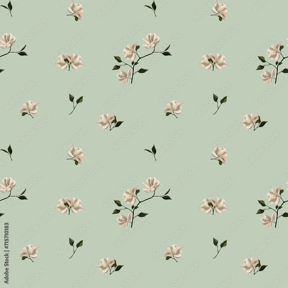 Gardenias Botanic Pattern Gardenias Botanic Pattern