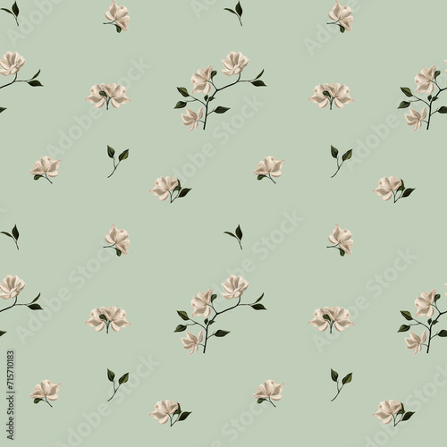 Gardenias Botanic Pattern