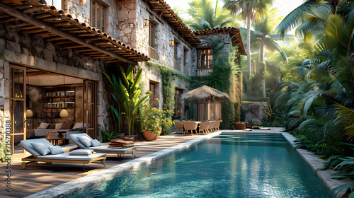 pool in the jungle resort