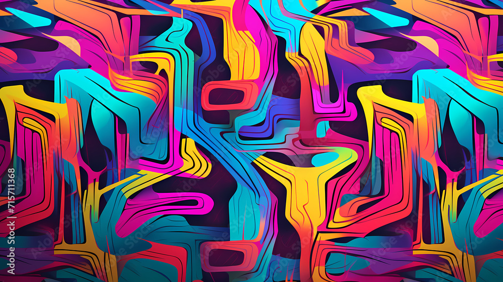 Obraz premium Funny doodle seamless pattern, artistic background