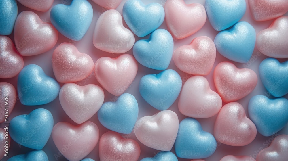 Soft Pastel Hearts Array - Creamy Matte Finish Creating Gentle Ambiance, Valentine's Day Concept Soft Pastel Hearts Array - Creamy Matte Finish Creating Gentle Ambiance, Valentine's Day Concept