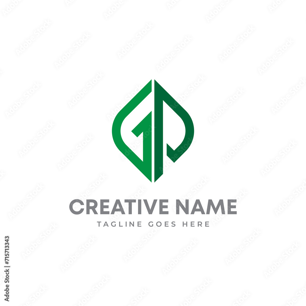 Organic Letter GP logo. Letter mark logo design. Leaf logo. Letter GP leaf logo Organic Letter GP logo. Letter mark logo design. Leaf logo. Letter GP leaf logo
