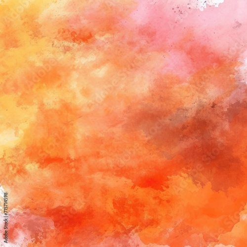 Hand-painted Peach and Orange Watercolor Background Texture for Abstract Banner or Card Design