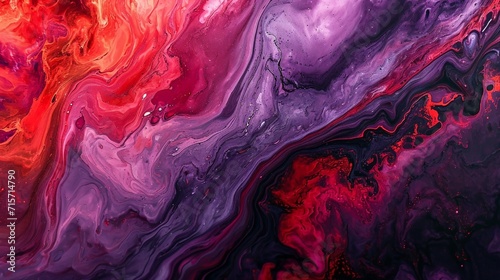 Colorful abstract liquid marble texture, fluid art. Very nice abstract purple red design swirl background.