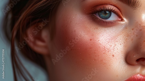 a woman with bright makeup photo