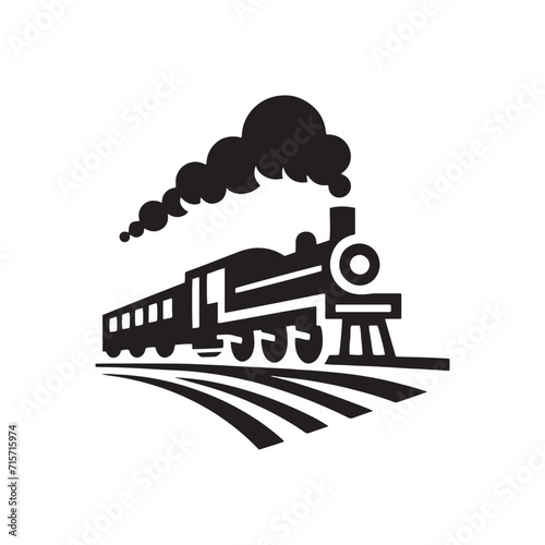 Luminous Commute: Train Silhouettes Bathed in City Lights, Illustrating the Radiance of Urban Transportation - Train Illustration - Train Vector - Subway Silhouette
