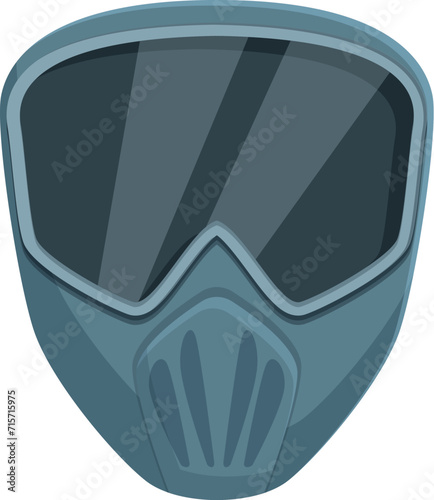 Protection helmet icon cartoon vector. Paintball player. Vest arena uniform
