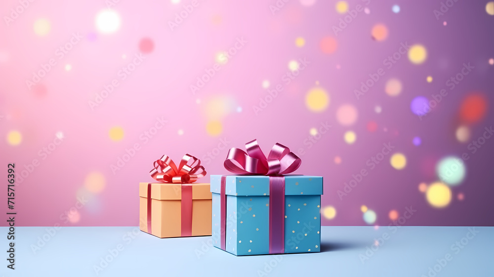 Gift box background with copy space for Christmas gifts, holidays or birthdays