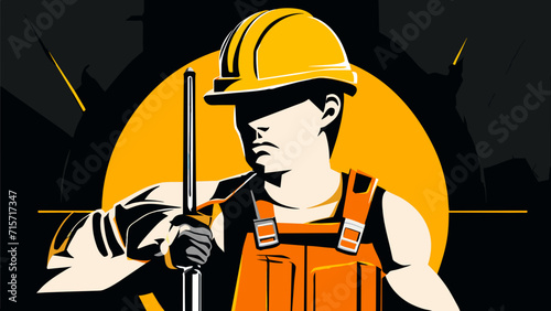 A construction worker with a bolt wrench. vektor illustation