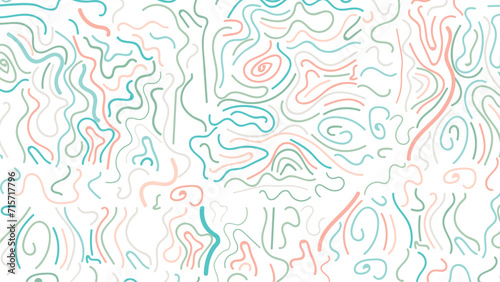 Fotografia Fun line doodle seamless pattern