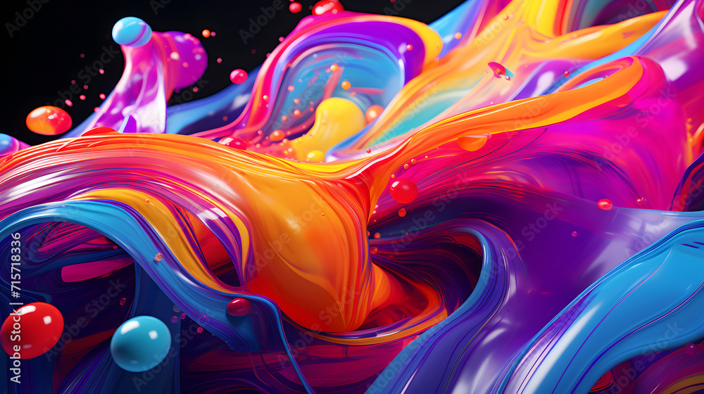 Obraz premium abstract neon smash liquid
