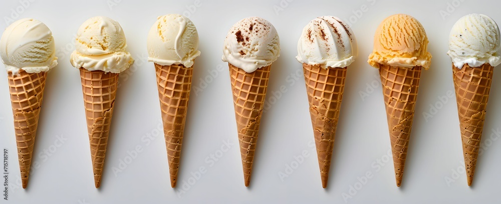 Whimsical Waffle Ice Cream Cones - Playful Delights in Various Shapes and Sizes