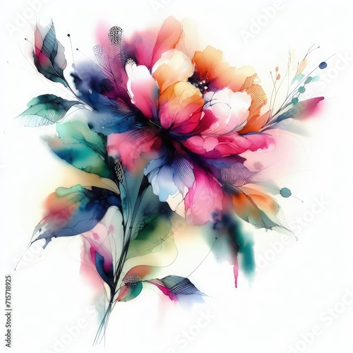 Abstract watercolor flower © Наталія Ступар
