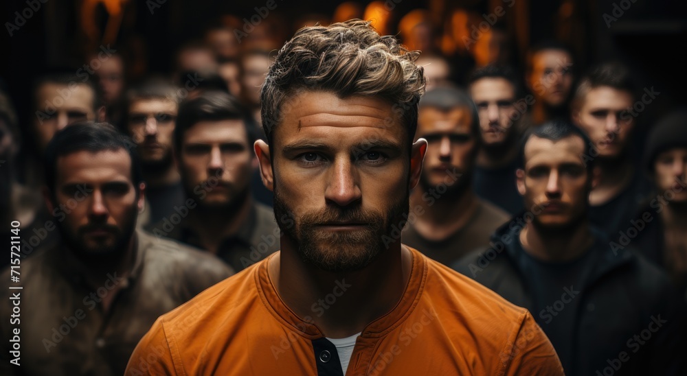 A group of men with distinguished facial hair and varying styles of clothing stand in a dimly lit room, their expressions conveying a sense of mystery and intrigue A group of men with distinguished facial hair and varying styles of clothing stand in a dimly lit room, their expressions conveying a sense of mystery and intrigue