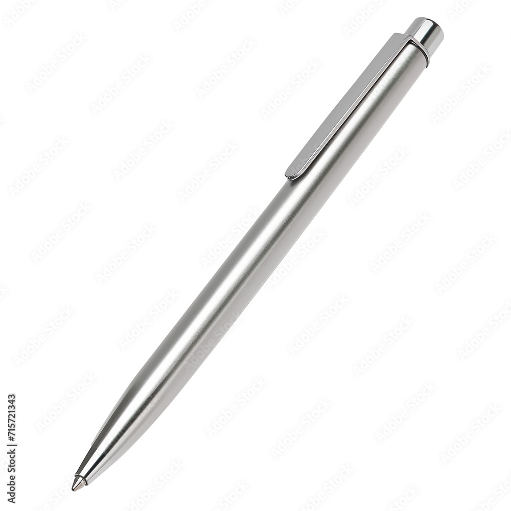 silver ballpoint pen isolated silver ballpoint pen isolated