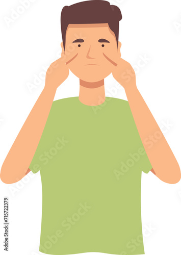 Care face eye icon cartoon vector. Tactile book. Reading person care