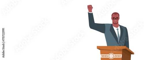 Enthusiastic President Candidate Political Campaign for Presidential or General Election in African Countries Like Senegal, Rwanda, Botswana, Chad, Mauritania and Namibia, etc