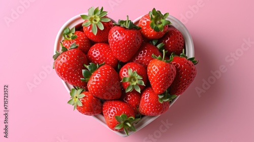 Succulent Strawberry Heart  Fresh Berries in Heart-Shaped Container - Valentine s Day Concept