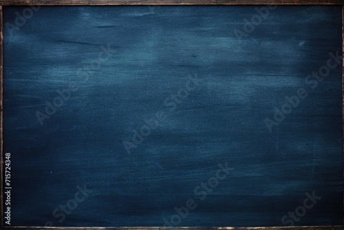 Dark Blue Grunge Texture on Blank School Chalkboard Background - Space for Text or Drawings