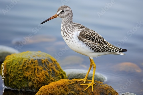 Wallpaper Mural Encounter with a Shore Bird: Greater Yellowlegs in Vancouver's Wildlife Habitat in British Torontodigital.ca