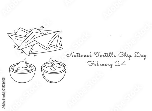 Excellent single-line artwork for National Tortilla Chip Day celebrations.