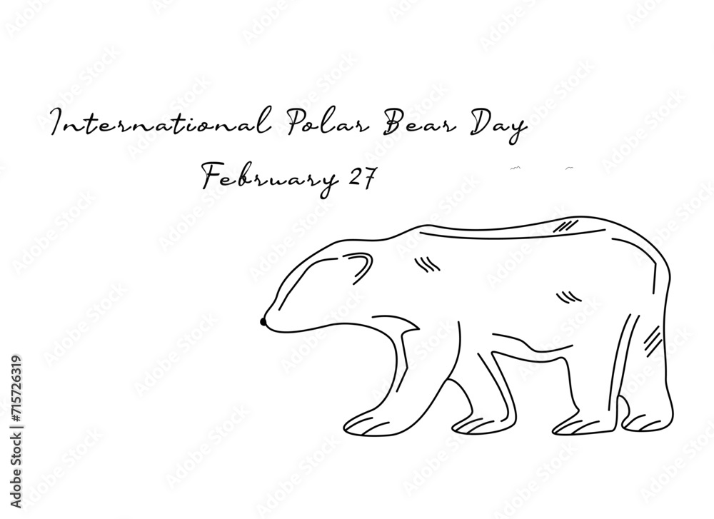 For the purpose of celebrating International Polar Bear Day, this one line artwork is suitable. For the purpose of celebrating International Polar Bear Day, this one line artwork is suitable.