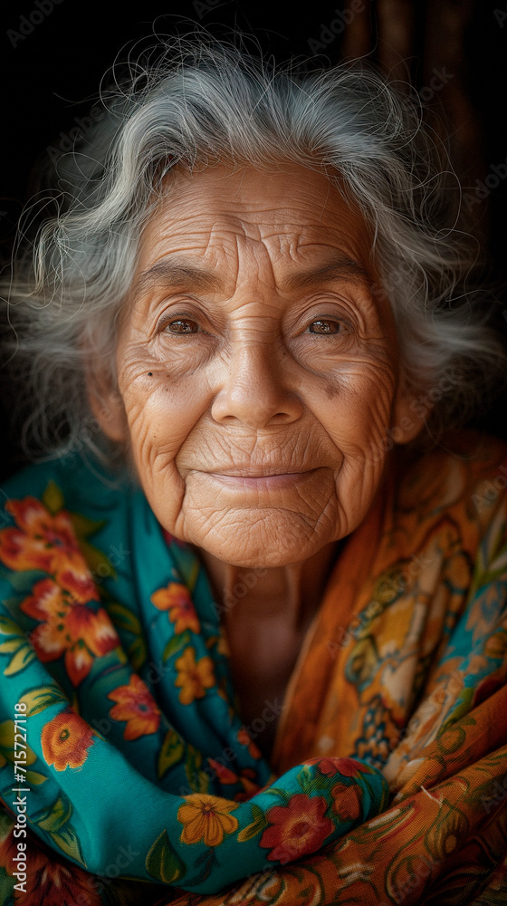 Closeup portrait of an elderly Mexican woman Closeup portrait of an elderly Mexican woman
