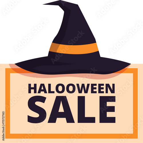 Halloween sale icon cartoon vector. Party discount. Ghost cheerful