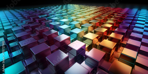 Abstract 3D background from many multi-colored cubes. many glossy cubes. futuristic unusual 3D background © Svitlana Sylenko