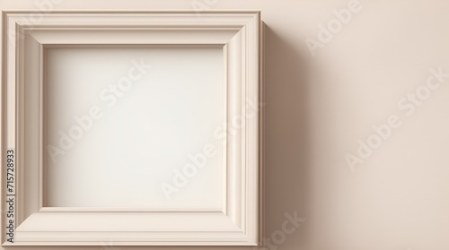 A white frame mockup template  devoid of any content  hanging on a wall  awaiting your artistic vision. 