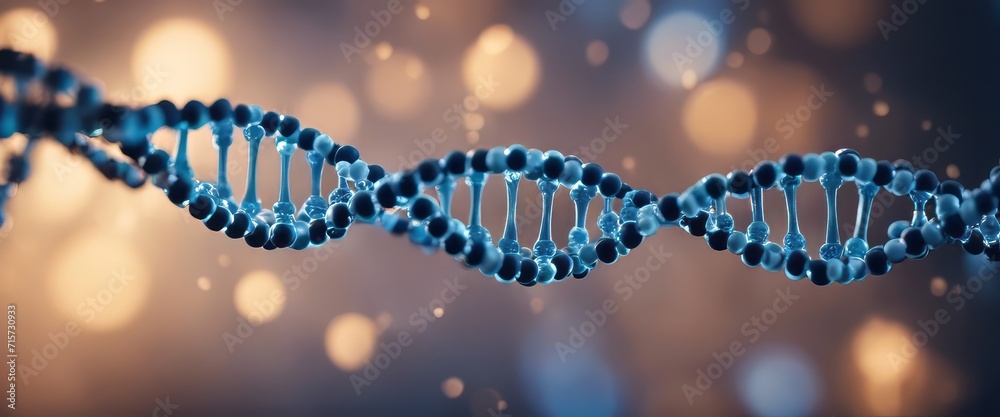 Blue DNA strand molecular structure model, DNA strands background. Double helix structure Blue DNA strand molecular structure model, DNA strands background. Double helix structure
