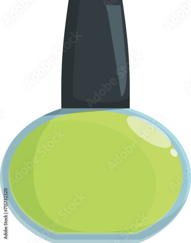 Nail gel bottle icon cartoon vector. Green color fashion. Woman beauty