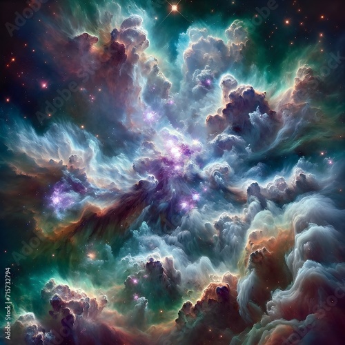 Intergalactic Cosmic Nebula Background Filled With Stars © Faheem