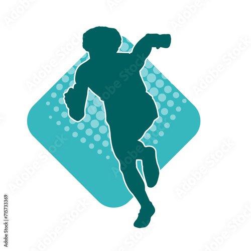 Silhouette of a sporty man in running pose. Silhouette of a male run pose.