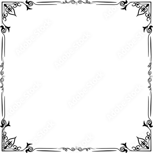 Simple Square photo or picture frame or border transparent background 