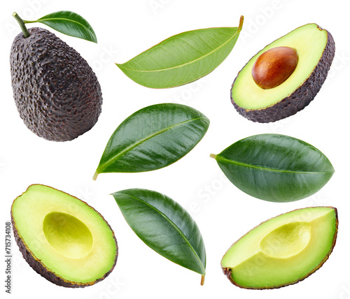 Isolated avocado with leaf