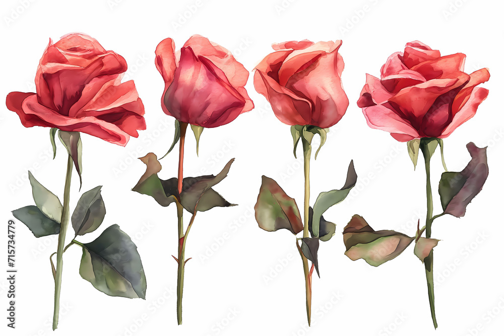 Water Color clip art of Rose, Rose Flower Clip Art, Flowers Water Color clip art of Rose, Rose Flower Clip Art, Flowers