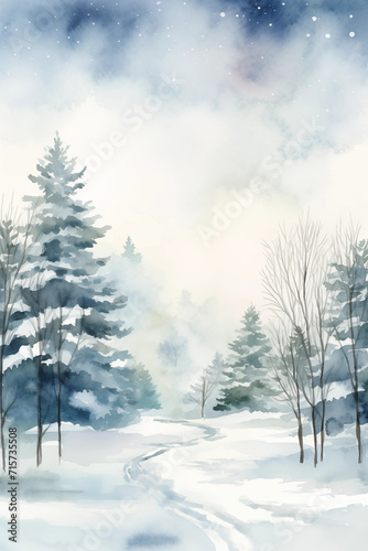 Wallpaper Mural Gentle Winter's Stream with pines Torontodigital.ca